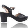 Sandali in pelle con tacco e plateau da donna di Wonders F-5880-P