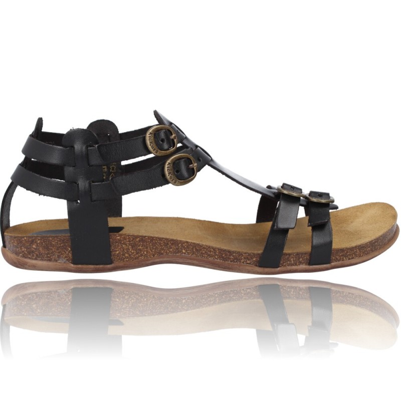 Sandalias Planas Romanas de Piel para Mujer de Kickers Ana 281777-50