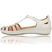 Calzados Vesga Sandalias Casual de Piel para Mujer de Pikolinos P.Vallarta 655-0843C2 color nata foto 5