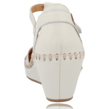Calzados Vesga Sandalias de Piel con Cuña para Mujer de Pikolinos Margarita 943-1935 color nata foto 7