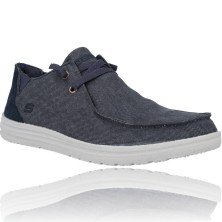 Calzados Vesga Zapatos Casual Wallaby de Loneta Hombre de Skechers 66387 Melson Raymon color azul foto 2