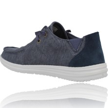 Calzados Vesga Zapatos Casual Wallaby de Loneta Hombre de Skechers 66387 Melson Raymon color azul foto 6