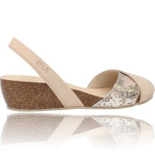 Calzados Vesga Menorquinas Sandalias Cuña para Mujer de Ria Bio Singapur Snake 33201-2 color arena foto 9