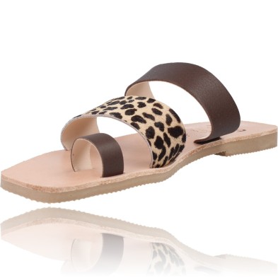 Leopard Flat Sandal for Women by Ria Orlando Leopardo 40400-3