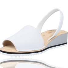 Calzados Vesga Menorquinas Sandalias Cuña para Mujer de Ria 22930 Berlina color blanco foto 4