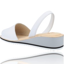 Calzados Vesga Menorquinas Sandalias Cuña para Mujer de Ria 22930 Berlina color blanco foto 6