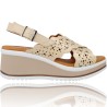 Casual Leather Wedge Sandals for Women by Pepe Menargues 10662