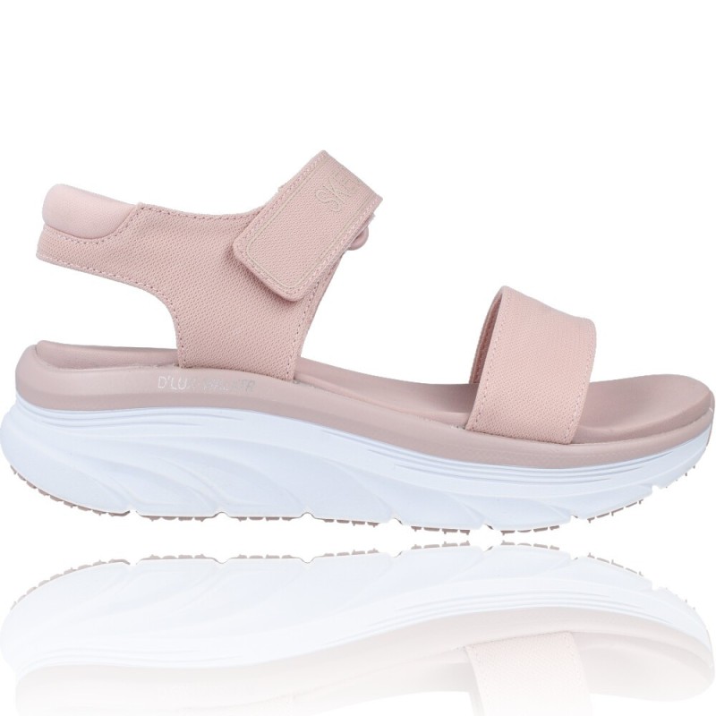 Sandalias Deportivas con Cuña Mujer de Skechers D´Lux Walker New Block  119226