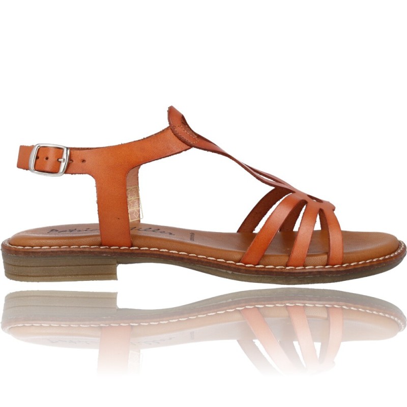 Flat Leather Sandals for Women by Patricia Miller 5627J