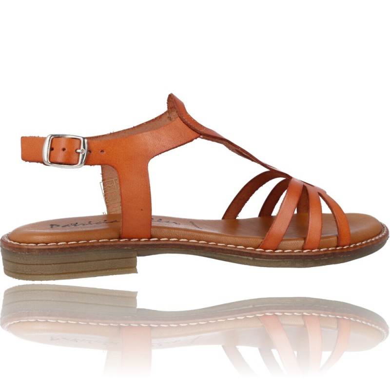 Flat Leather Sandals for Women by Patricia Miller 5627J