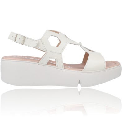 Calzados Vesga Sandalias con Plataforma de Piel para Mujer de Wonders Penta B-7922 color blanco foto 1