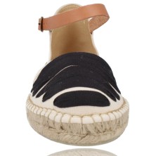 Calzados Vesga Alpargatas Sandalias de Esparto para Mujer de Salvi Calzados 102-002 color crudo y negro foto 3