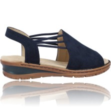Calzados Vesga Sandalias Casual con Cuña para Mujer de Ara Hawaii 12-27241 color marino foto 9
