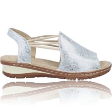 Calzados Vesga Sandalias Casual con Cuña para Mujer de Ara Hawaii 12-27241 color plata foto 1