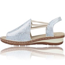 Calzados Vesga Sandalias Casual con Cuña para Mujer de Ara Hawaii 12-27241 color plata foto 5