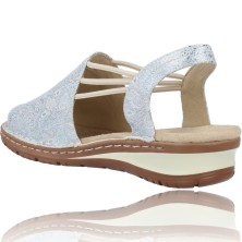 Calzados Vesga Sandalias Casual con Cuña para Mujer de Ara Hawaii 12-27241 color plata foto 6