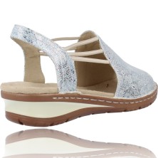 Calzados Vesga Sandalias Casual con Cuña para Mujer de Ara Hawaii 12-27241 color plata foto 8