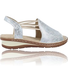 Calzados Vesga Sandalias Casual con Cuña para Mujer de Ara Hawaii 12-27241 color plata foto 9