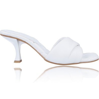 Calzados Vesga Zueco Sandalias de Piel para Mujer de Foos Marbella 01 color blanco foto 1