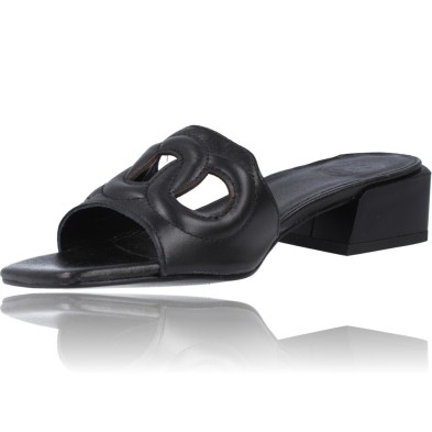 Calzados Vesga Zuecos Sandalias de Piel para Mujer de Foos Alissa 02 color negro foto 1