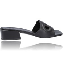 Calzados Vesga Zuecos Sandalias de Piel para Mujer de Foos Alissa 02 color negro foto 9