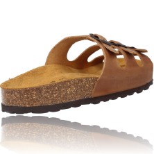 Calzados Vesga Sandalias Planas Bio Hebillas para Mujer de Okios 265 Nido-008 color cuero foto 8
