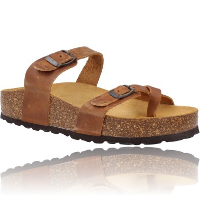 Calzados Vesga Sandalias Planas Bio de Piel para Mujer de Okios 938 Manila-004 color cuero foto 1