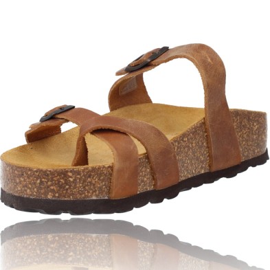 Calzados Vesga Sandalias Planas Bio de Piel para Mujer de Okios 938 Manila-004 color cuero foto 1