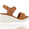 Leather Wedge Sandals for Women by Weekend Maldonado 16303