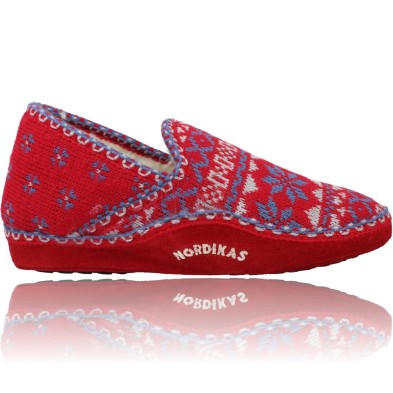 Calzados Vesga Zapatillas de Casa para Mujer de Nordikas Classic Sra 2000 rojo y azul foto 1