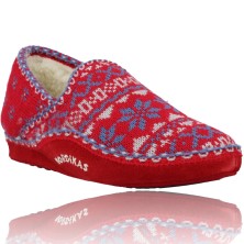 Calzados Vesga Zapatillas de Casa para Mujer de Nordikas Classic Sra 2000 rojo y azul foto 2