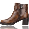 Women&#39;s Leather Ankle Boots with Plumers Heel 5245