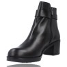 Women&#39;s Leather Ankle Boots with Plumers Heel 5245