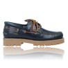 Callaghan 21911 Scarpa Nautica in Pelle Blu Navy Donna con Lacci