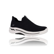 Calzados Vesga Zapatillas Deportivas para Mujer de Skechers 124409 Go Walk Arch Fit Iconic negro y blanco foto 2