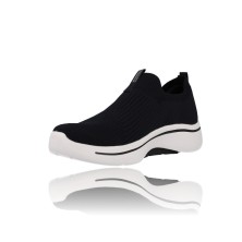 Calzados Vesga Zapatillas Deportivas para Mujer de Skechers 124409 Go Walk Arch Fit Iconic negro y blanco foto 3