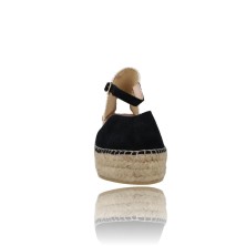 Calzados Vesga Sandalias con Cuña y Hebilla de Esparto para Mujer de Macarena Java22 negro foto 3