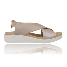 Calzados Vesga Sandalias para Mujer con Cuña Pepe Menargues modelo 10503 - Cómodas color arena brillo foto 1