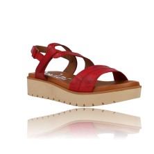 Calzados Vesga Sandalias de Verano para Mujer con Cuña Suave Modelo 5105 color rojo foto 2