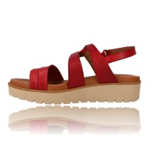 Calzados Vesga Sandalias de Verano para Mujer con Cuña Suave Modelo 5105 color rojo foto 5