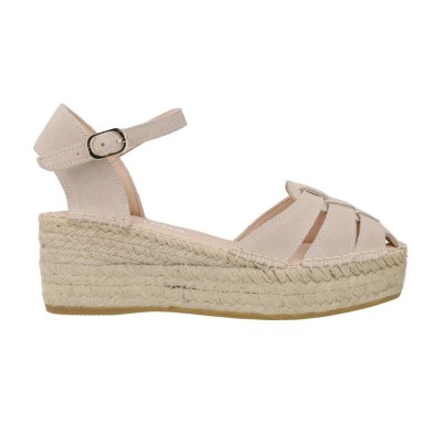 Macarena Java43 – Sandales Espadrilles Femme à Semelle Compensée en Jute