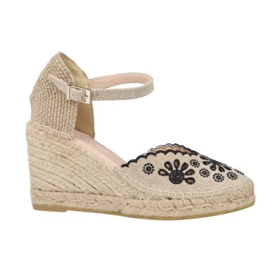 Macarena Carla39 Women’s Esparto Wedge Sandals with Buckle Closure