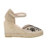 Macarena Carla39 Damen Espadrille-Sandalen mit Keilabsatz und Schnallenverschluss