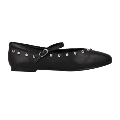 Martinelli Lariana 1750-B465PY Leather Mary Janes Studs Women Black Burgundy