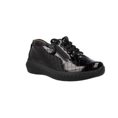 Zapatos Casual Cordón Mujer de Suave 3758 serpiente negro