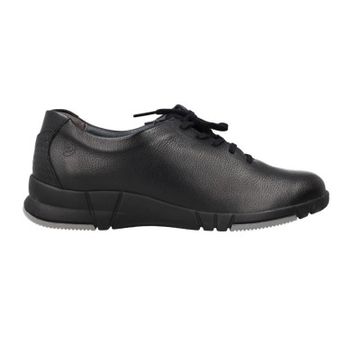 Suave 3204 Chaussures Confort à Lacets Cuir Air Function Femme Noir Dirt