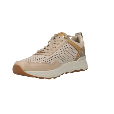 Carmela 163098 Zapatillas Deportivas Mujer Beige Perforadas con Cremallera