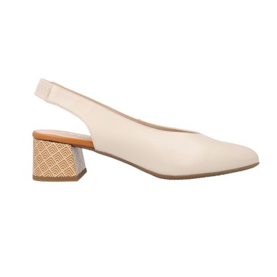 Barminton 6032 – Slingback Damen mit mittlerem geometrischen Absatz