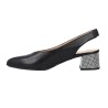 Barminton 6032 – Women’s Slingback Heels with Mid Geometric Heel