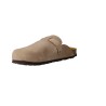BNK Shoes 1528 Men’s Suede Clog with Buckle – Stone